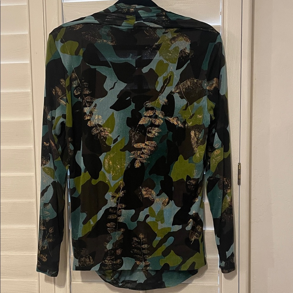 Sutton Studio Patterned V-Neck Blouse - Picture 5 of 5